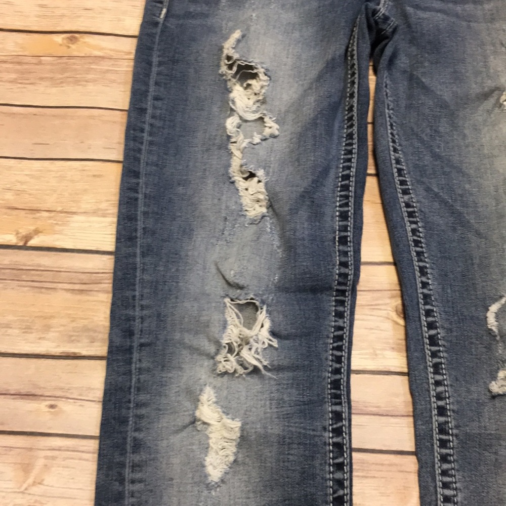 Silver Distressed Pixie Jeans - image 7